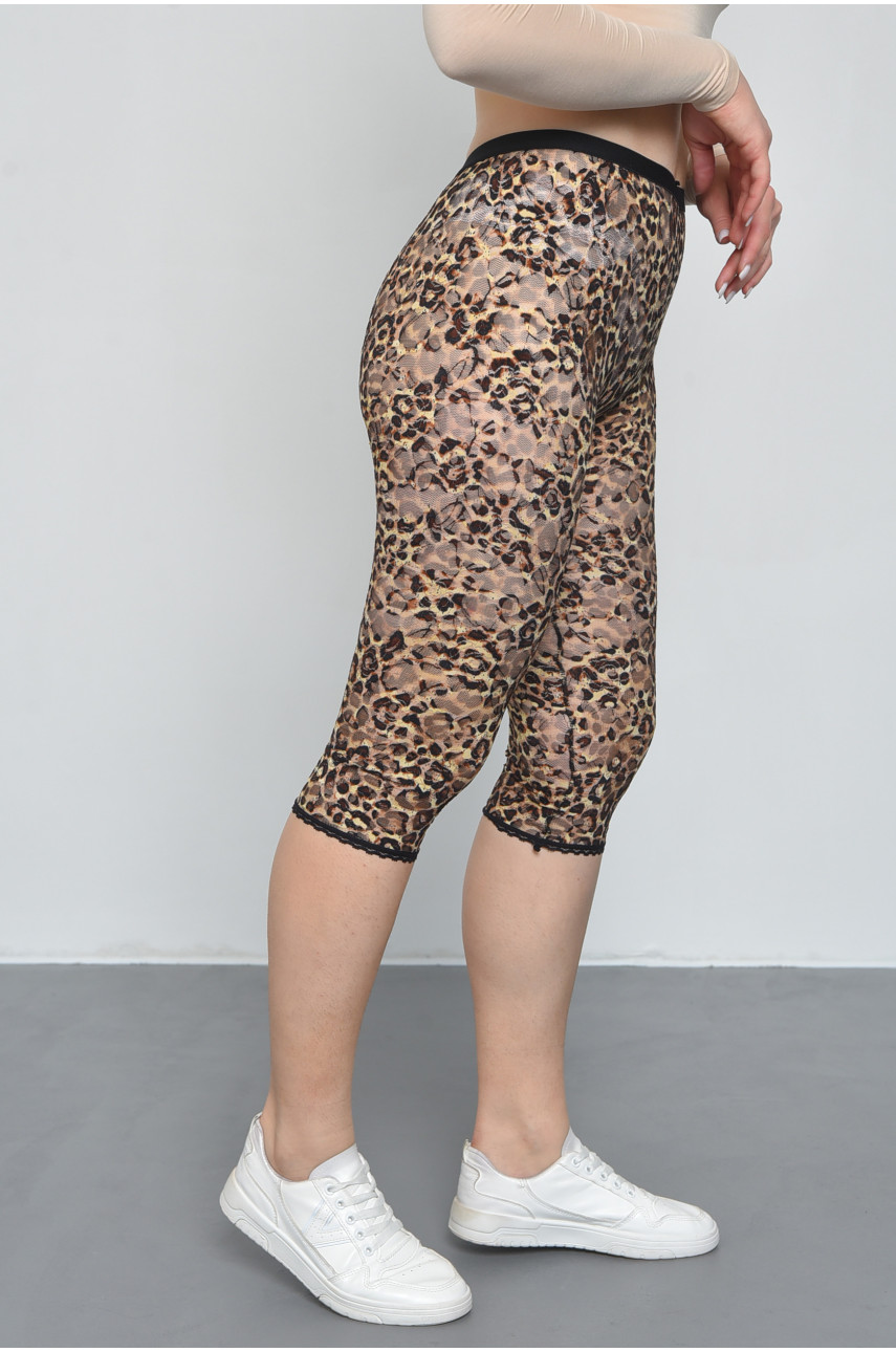 Бриджи женские гипюровые леопардового цвета размер  44 167373