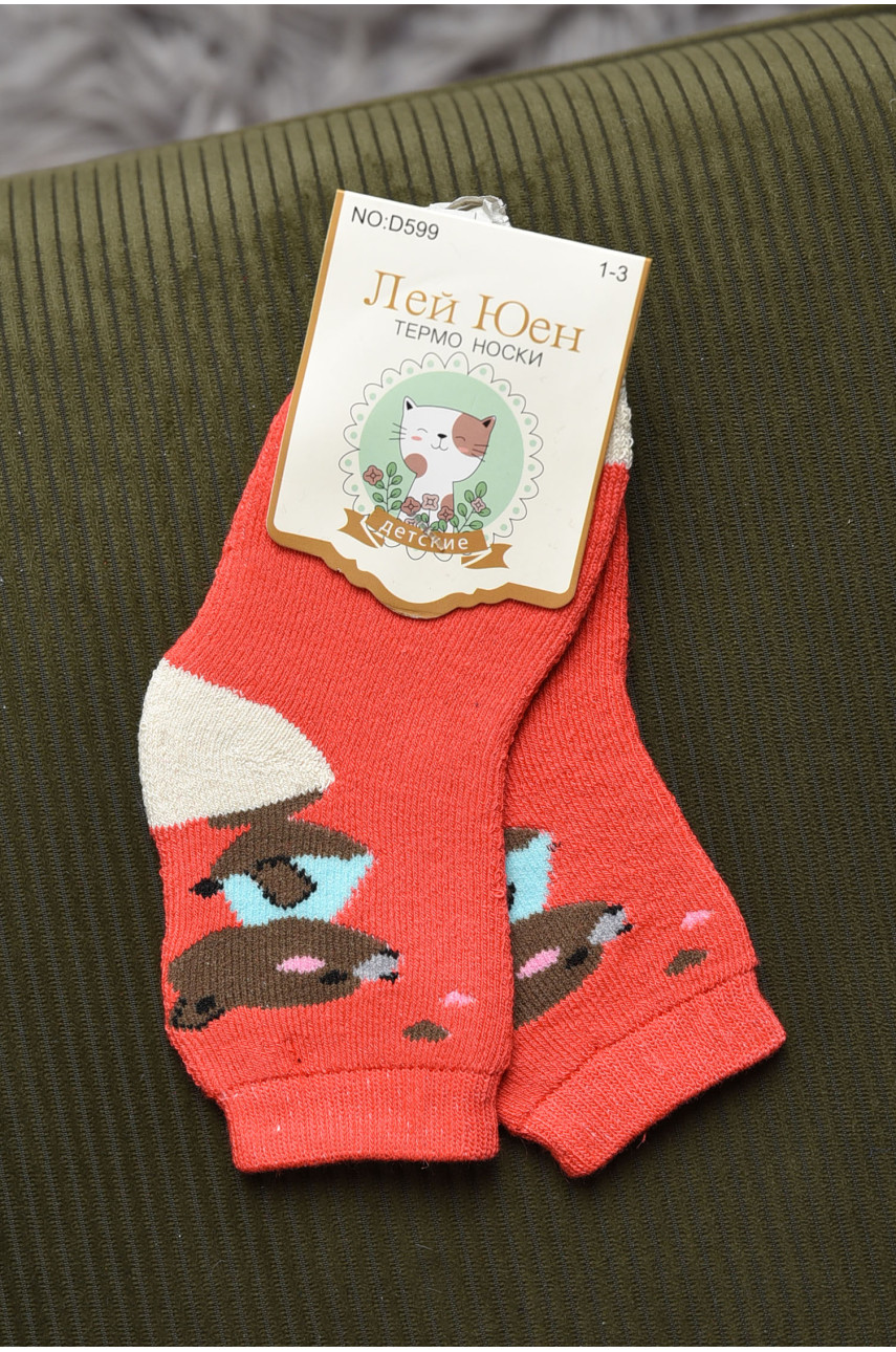 Шкарпетки дитячі махрові червоного кольору D599 167838