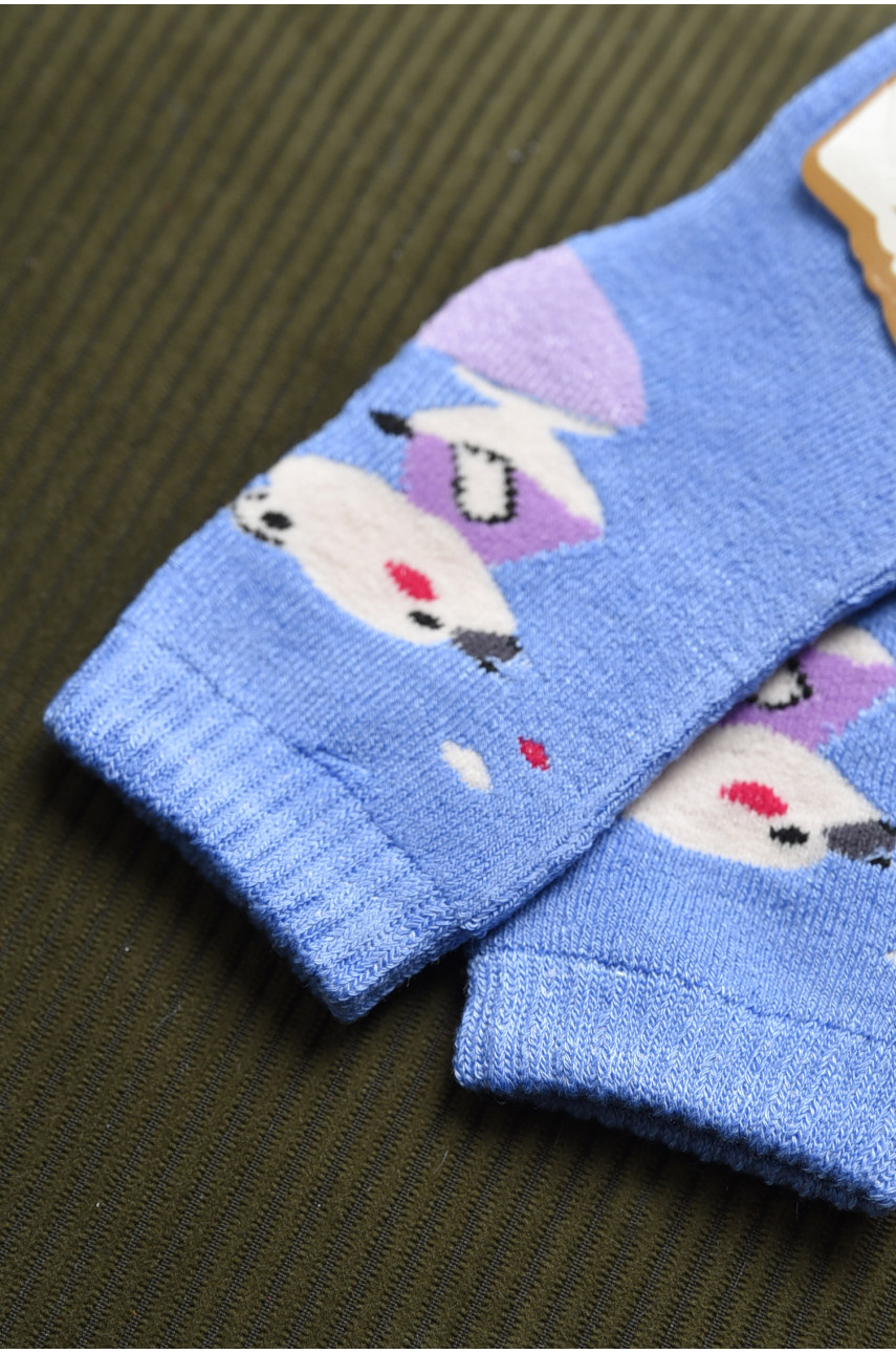 Шкарпетки дитячі махрові блакитного кольору D599 167844