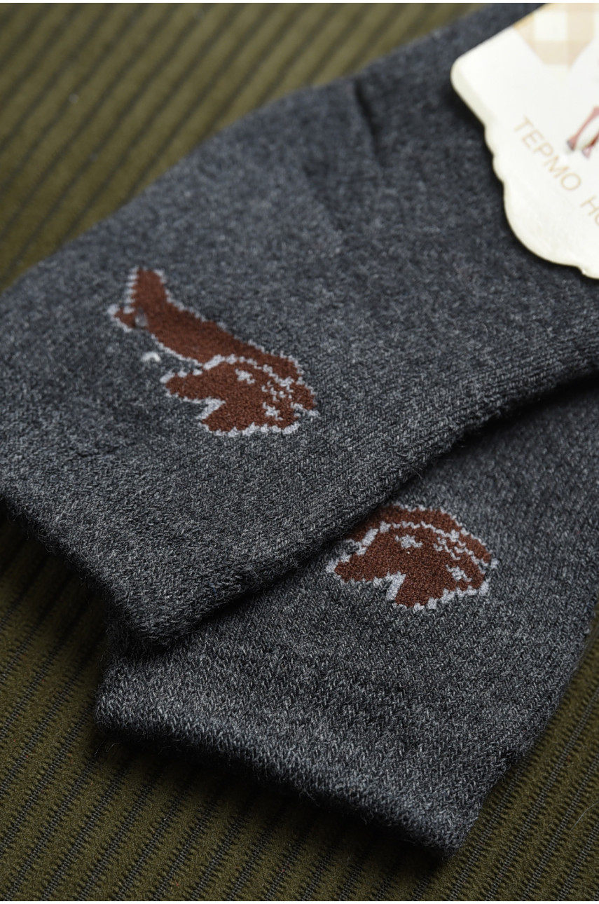 Шкарпетки дитячі махрові темно-сірого кольору 597 167853