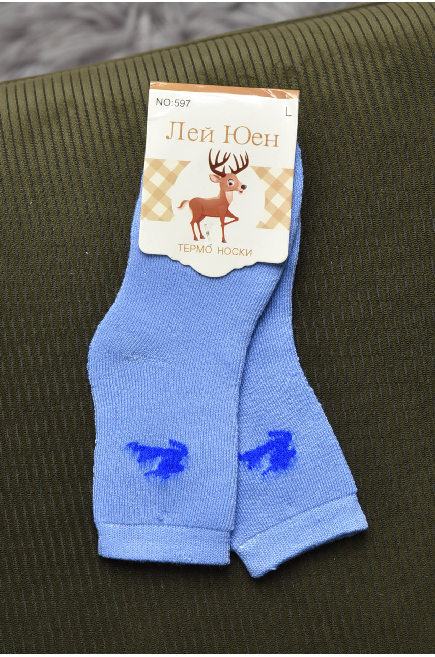 Шкарпетки дитячі махрові блакитного кольору 597 167855