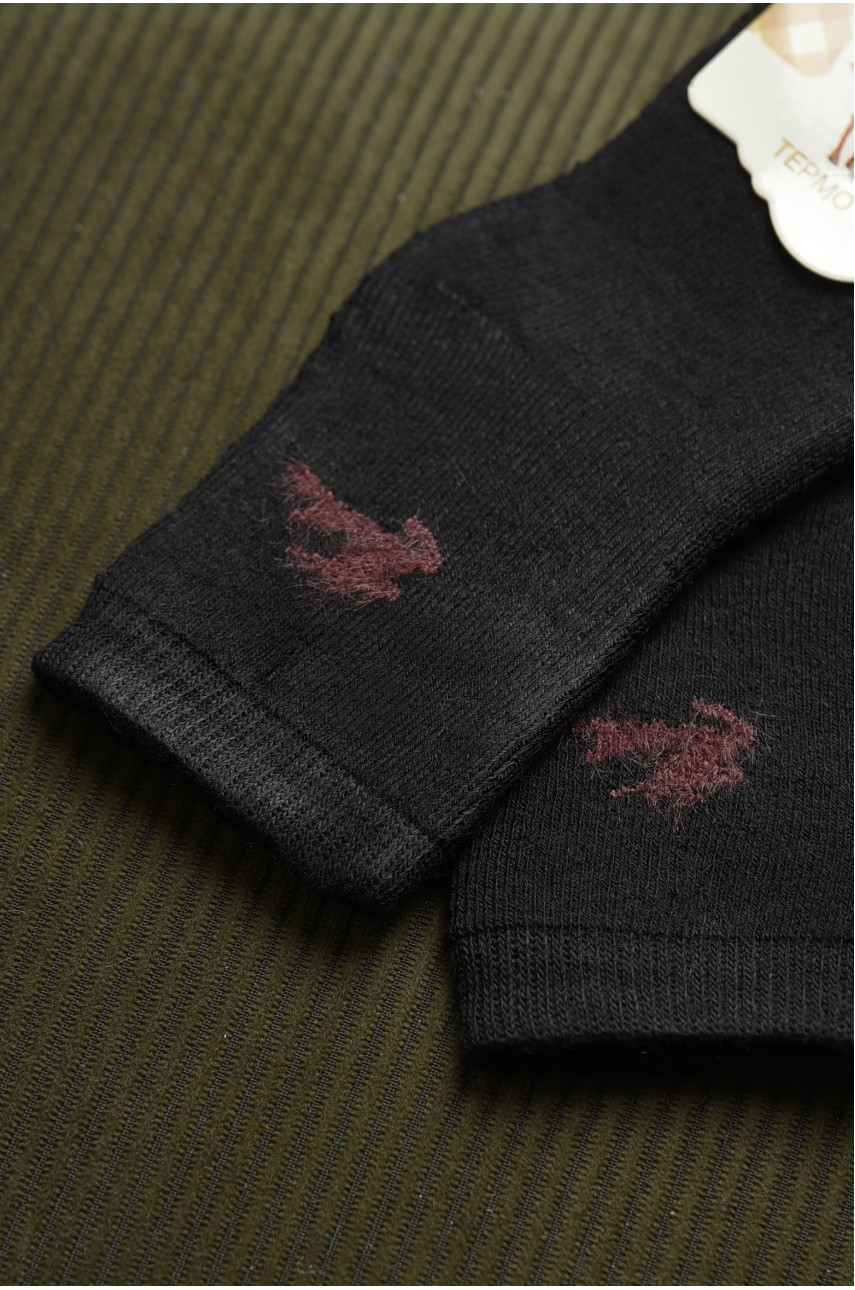 Шкарпетки дитячі махрові чорного кольору 597 167859