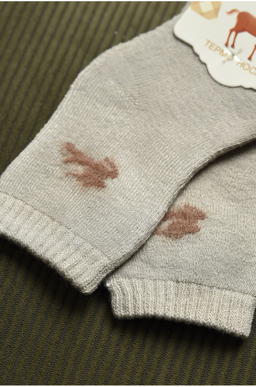 Носки детские махровые темно-бежевого цвета 597 167864