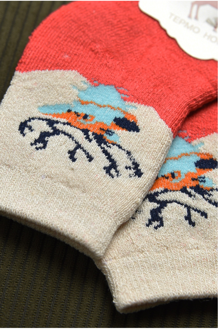 Шкарпетки дитячі махрові помаранчевого кольору 597 167870