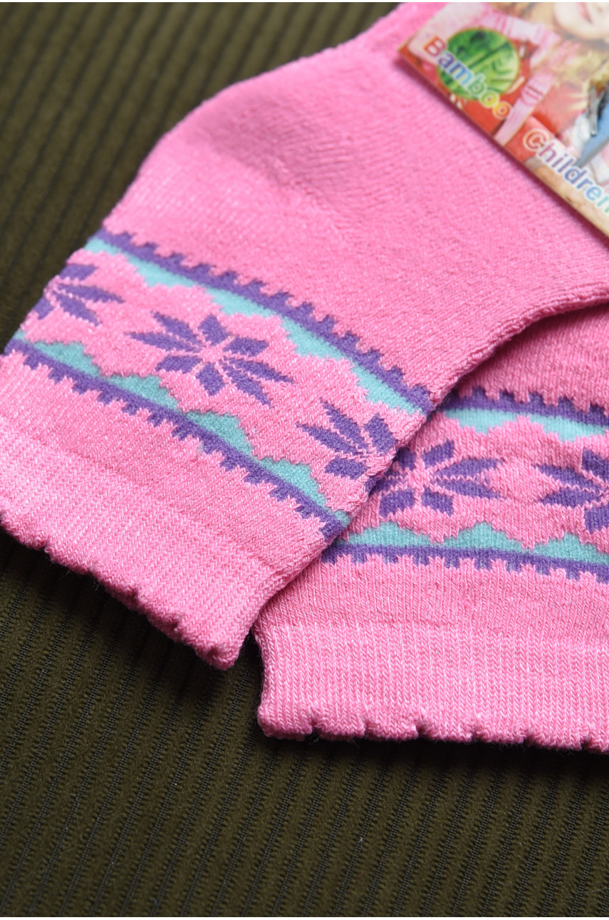 Носки детские махровые для девочки розового цвета 058 167901