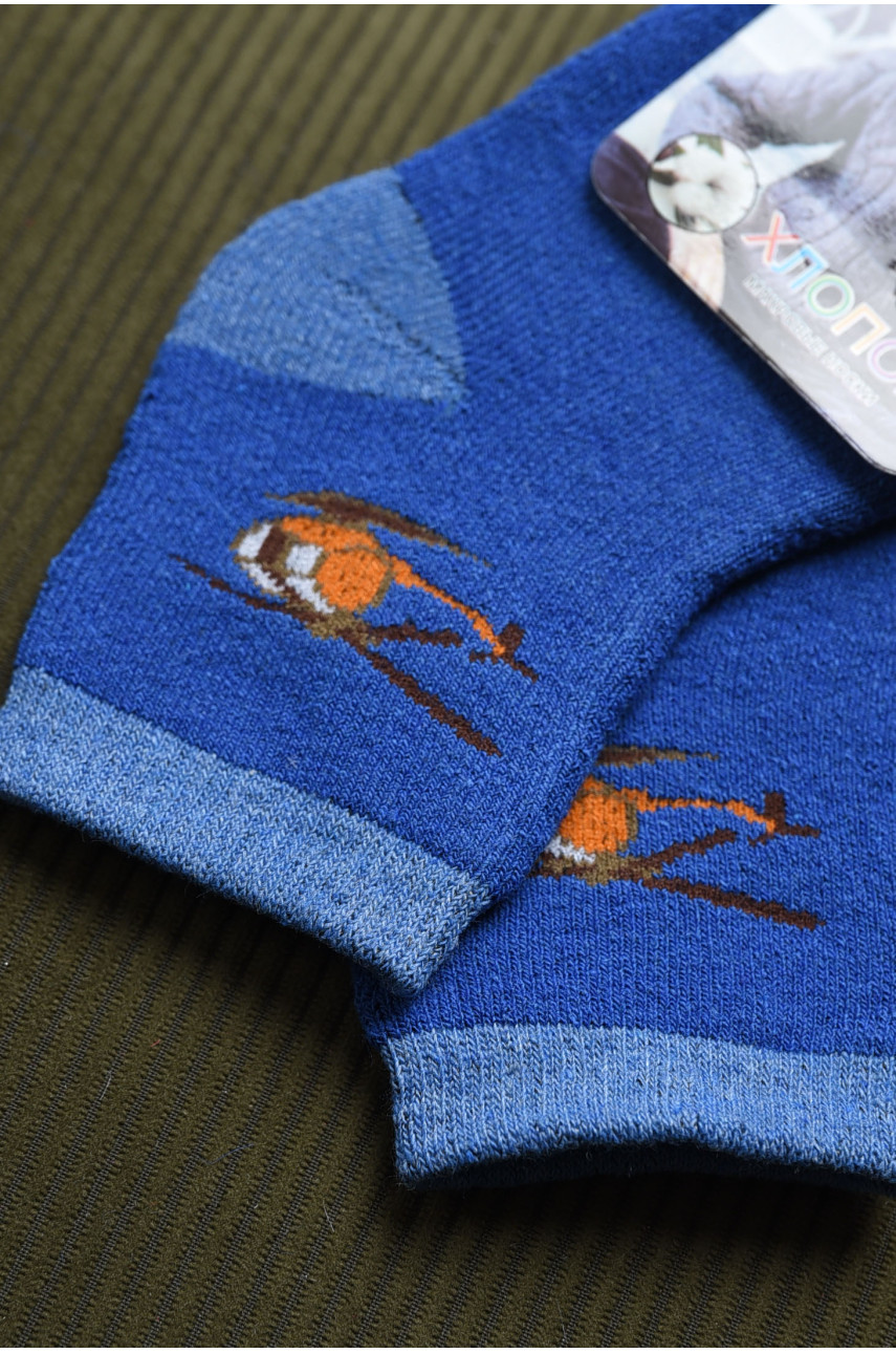 Носки детские махровые для мальчика синего цвета 501 167957