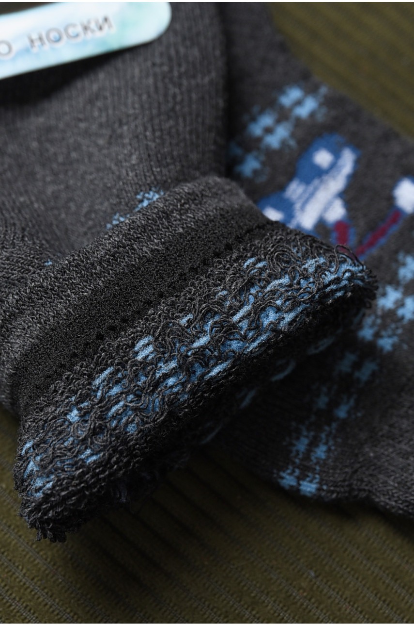 Носки детские махровые для мальчика темно-серого цвета 509 167961 Носки детские махровые для мальчика темно-серого цвета 509 167961