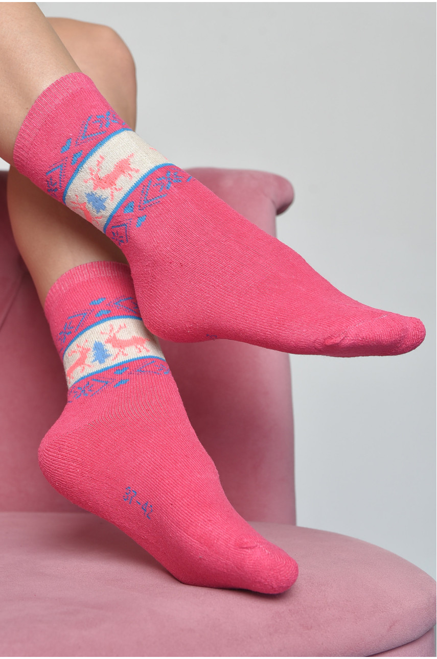 Носки махровые женские розового цвета размер 37-42 701 167994