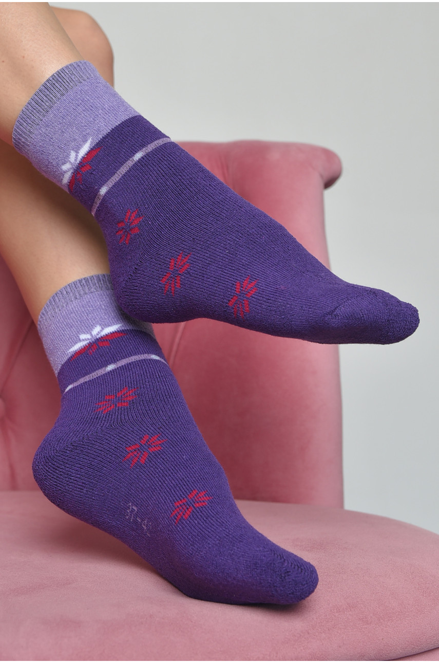 Носки махровые женские фиолетового цвета размер 37-42 712 168007