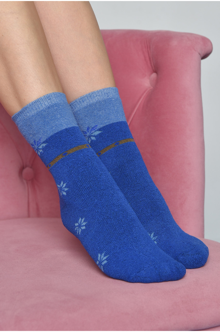 Шкарпетки махрові жіночі синього кольору розмір 37-42 712 168015