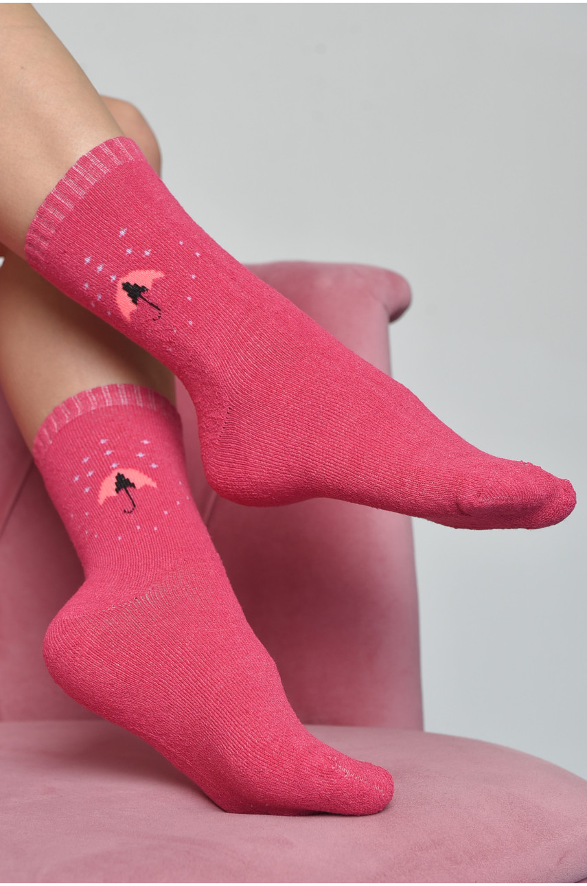 Носки махровые женские розового цвета размер 37-42 778 168017