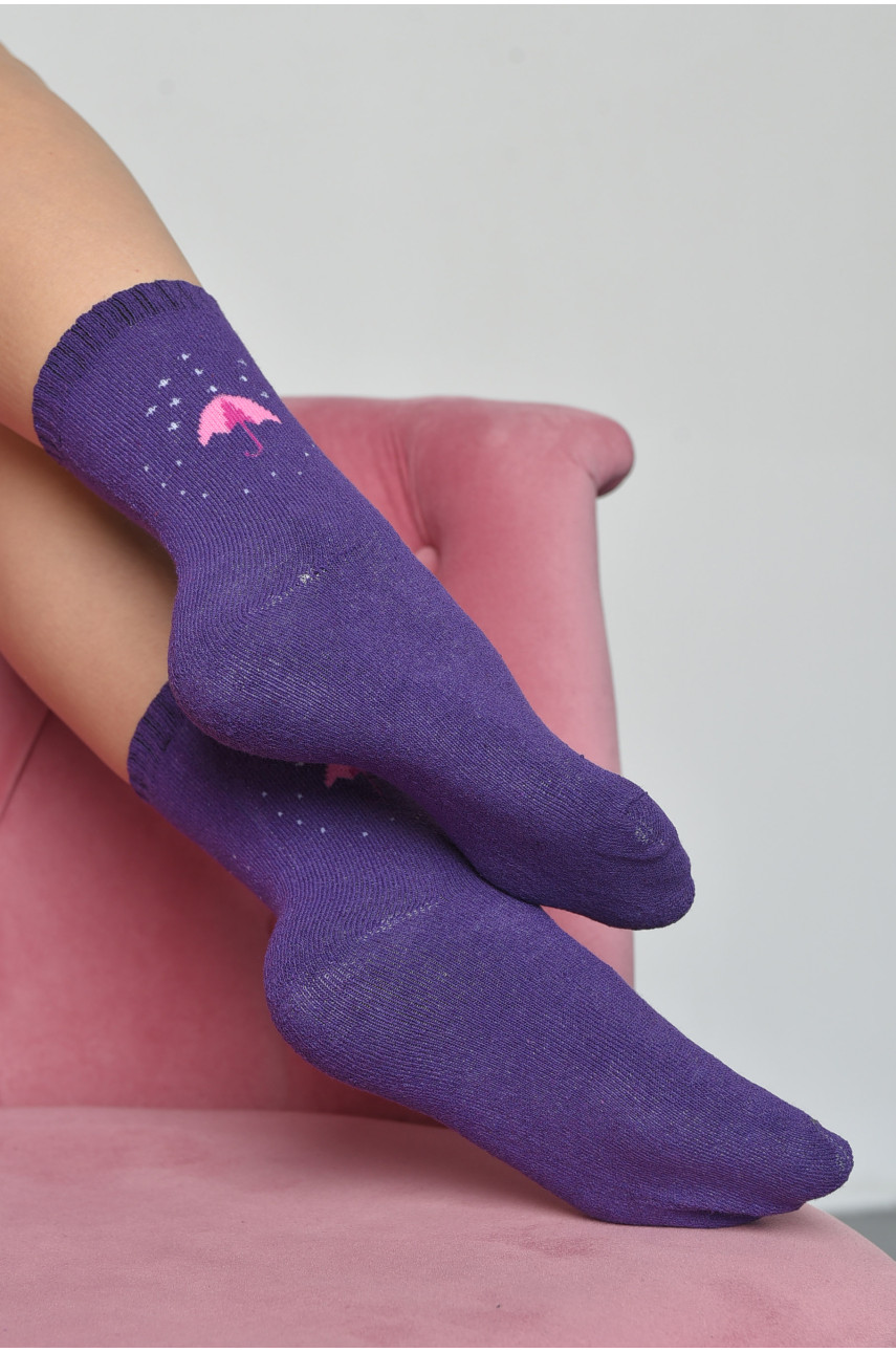 Носки махровые женские фиолетового цвета размер 37-42 778 168021