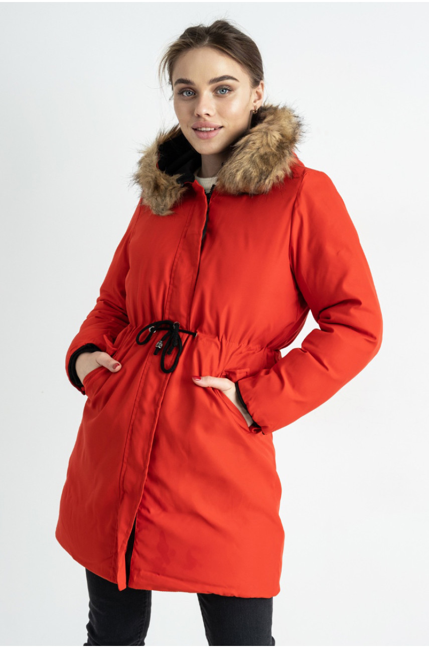 Куртка женская двухсторонняя черно-красная 168120