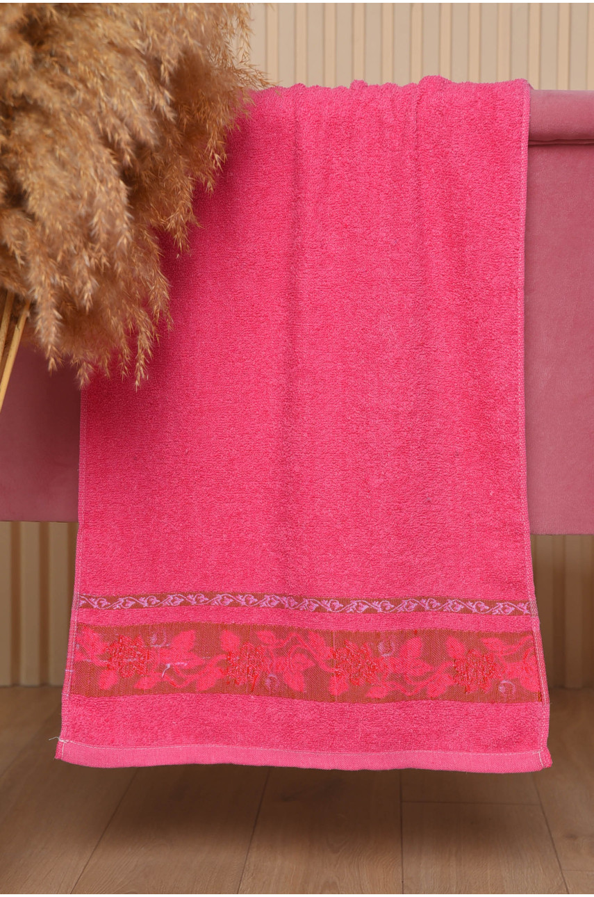 Рушник для обличчя махровий рожевого кольору 112345 168173