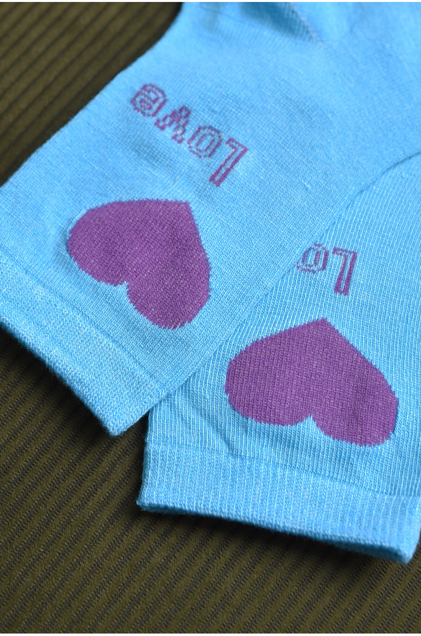 Носки для девочки бирюзового цвета с рисунком Т304 168275