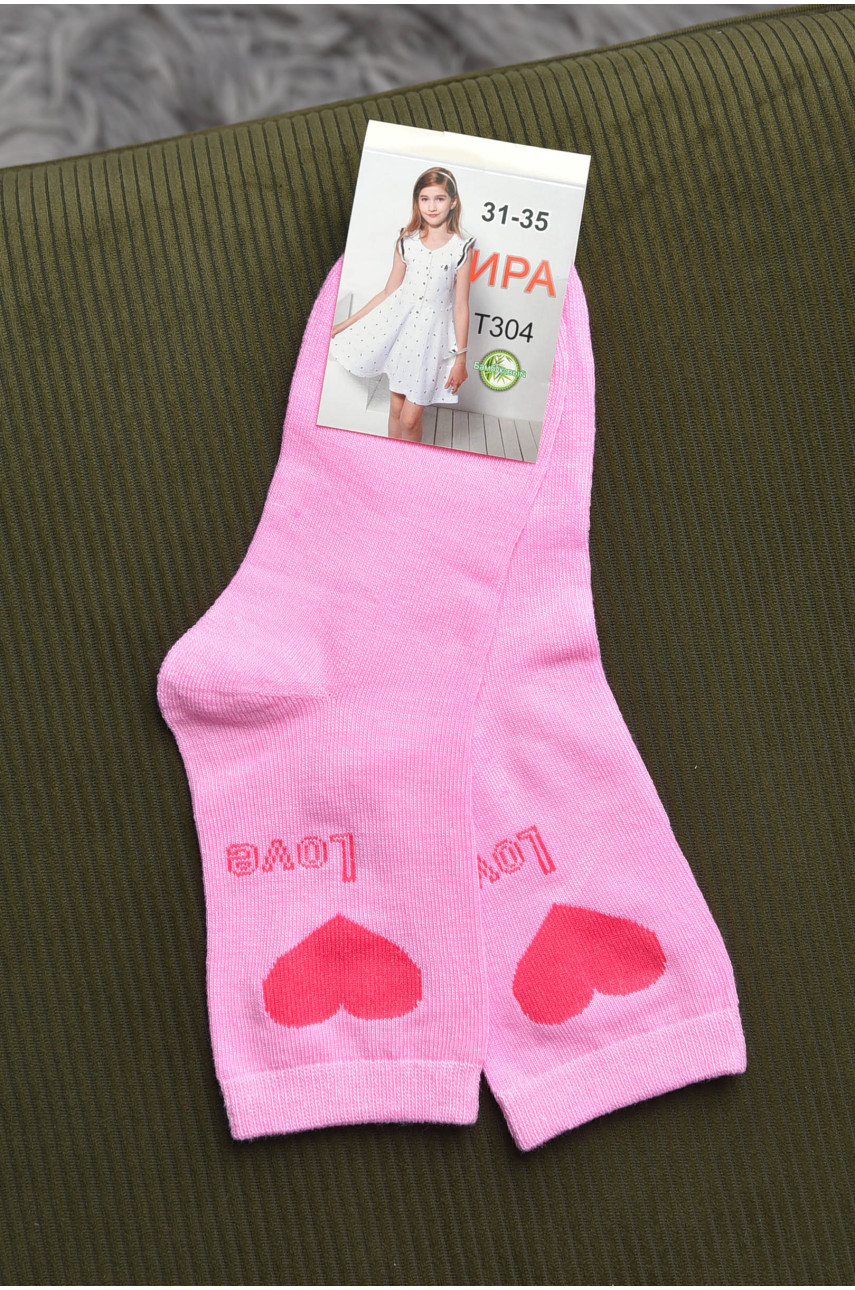 Шкарпетки для дівчинки рожевого кольору з малюнком Т304 168277