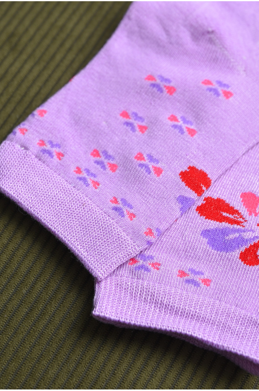Носки для девочки сиреневого цвета с рисунком Т303 168284