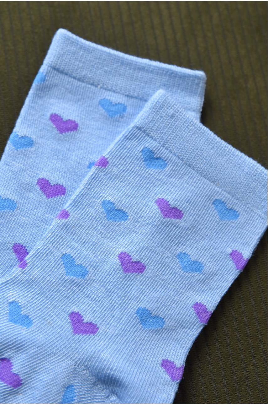 Носки для девочки голубого цвета с рисунком Т302 168373