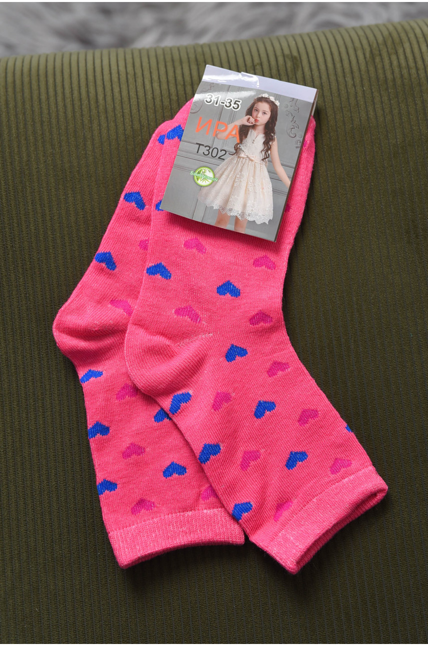 Носки для девочки розового цвета с рисунком Т302 168378