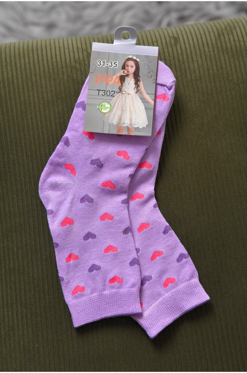 Носки для девочки фиолетового цвета с рисунком Т302 168380