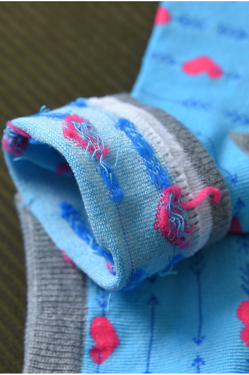 Носки для девочки голубого цвета с рисунком Т301 168388