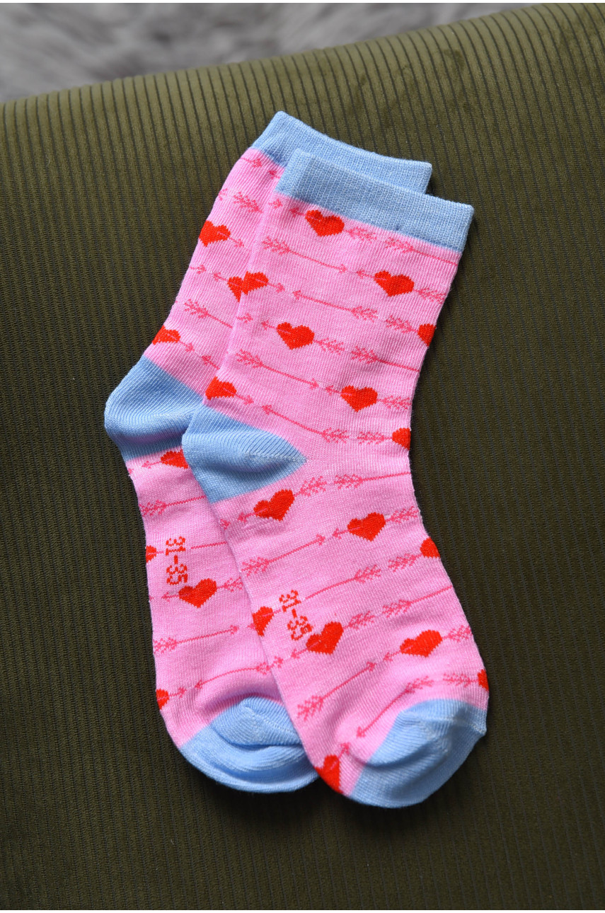 Носки для девочки розового цвета с рисунком Т301 168389