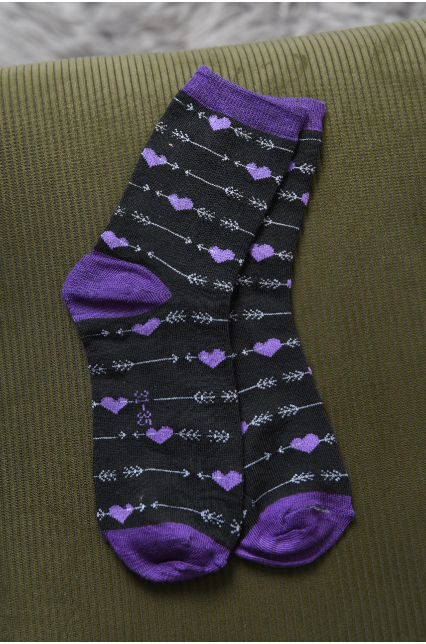 Шкарпетки для дівчинки чорного кольору з малюнком Т301 168390