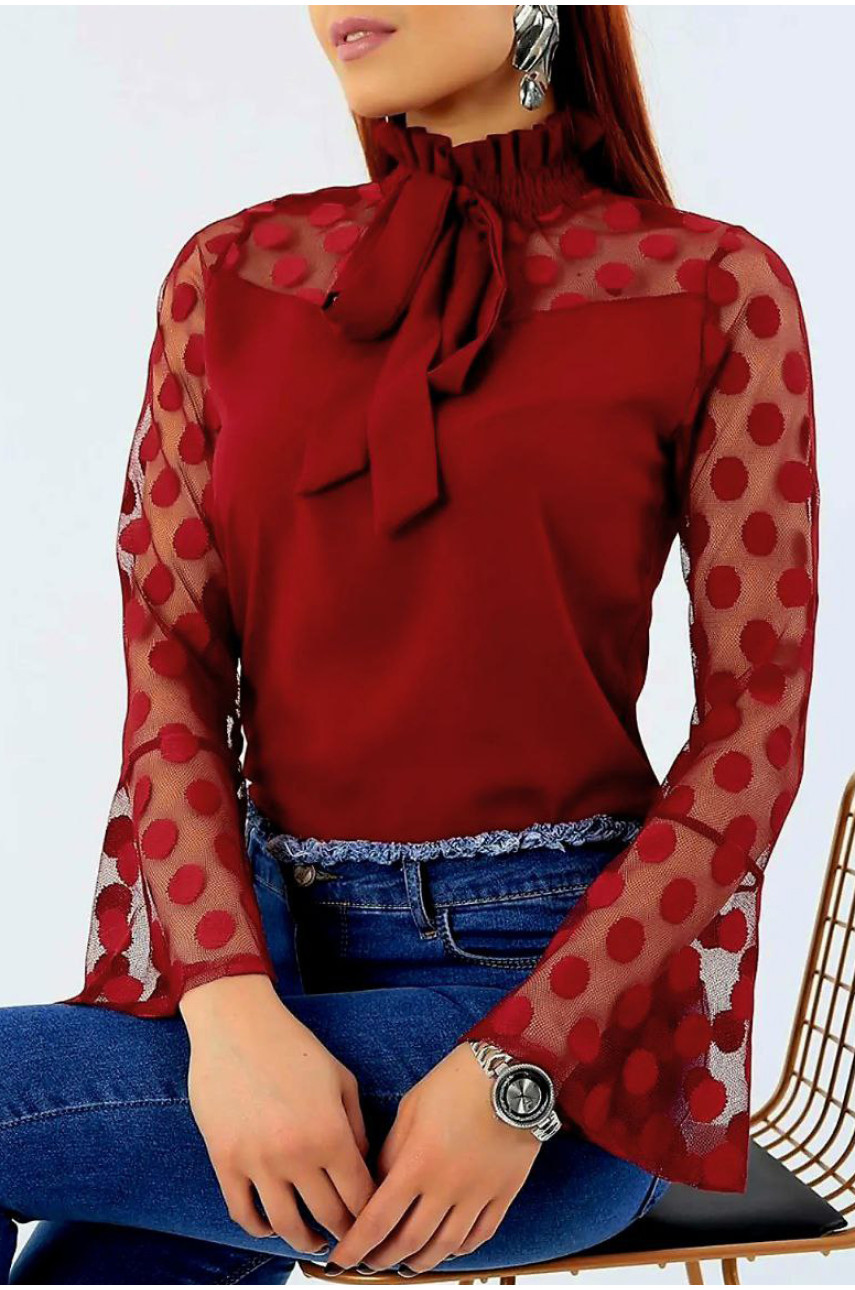 Блузка жіноча бордового кольору 354 168728