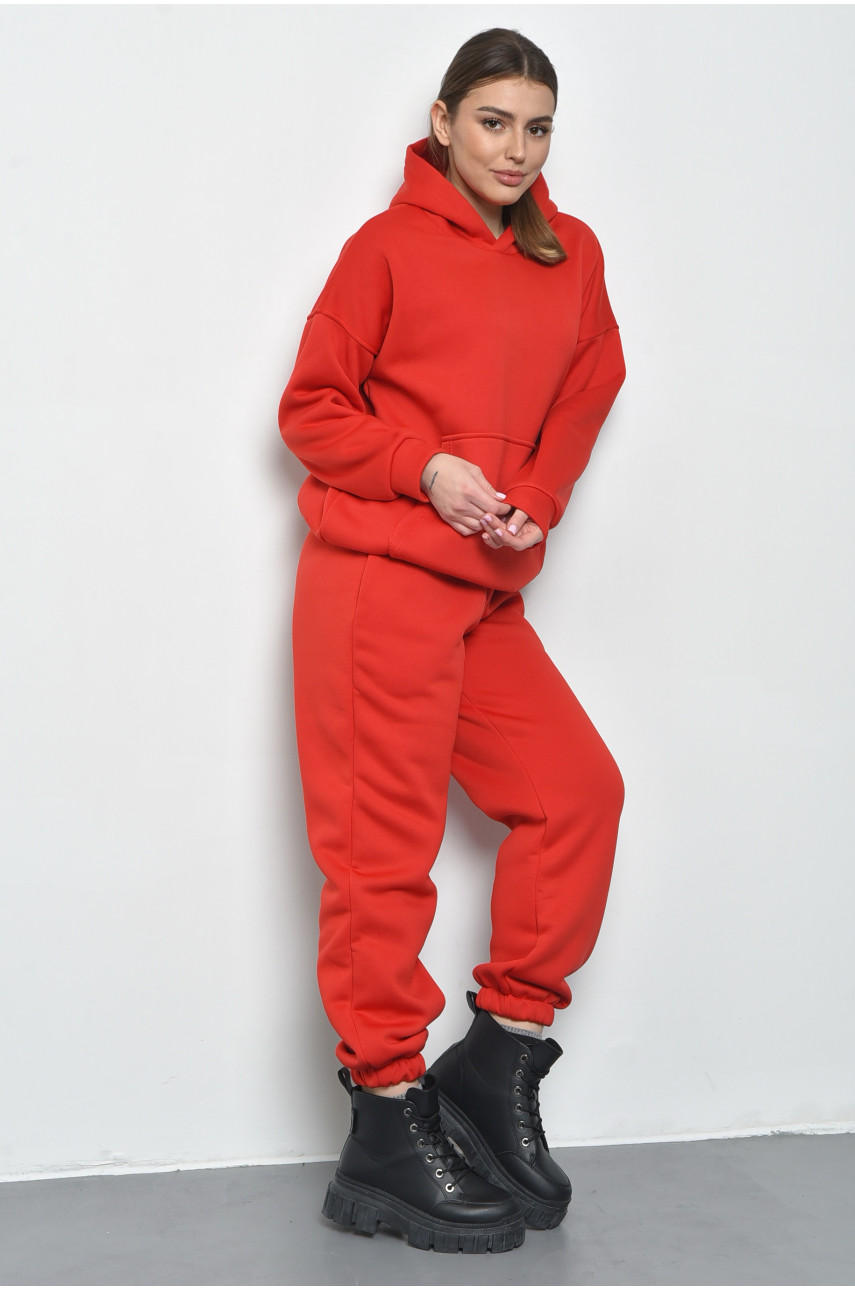 Спортивний костюм жіночий на флісі червоного кольору 1178 168792