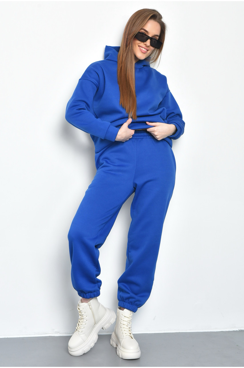 Спортивный костюм женский на флисе синего цвета 1158 168801