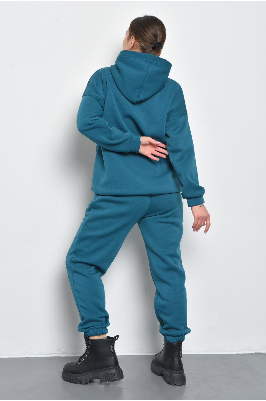 Спортивный костюм женский на флисе изумрудного цвета 918 168806 Спортивный костюм женский на флисе изумрудного цвета 918 168806