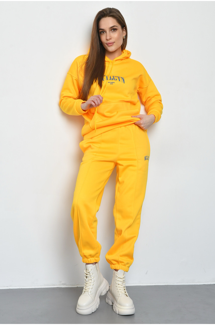 Спортивный костюм женский на флисе желтого цвета 1165 168810