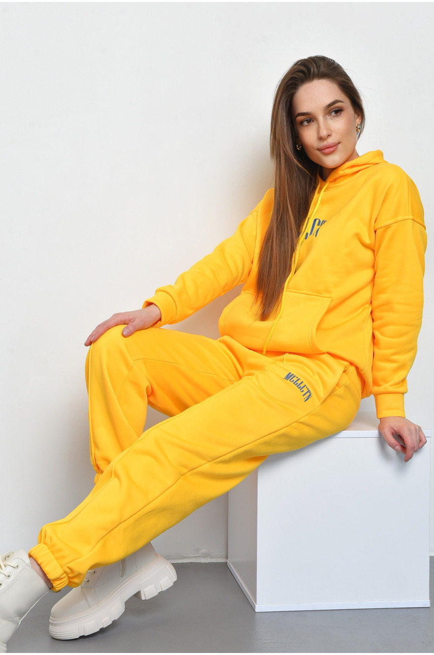 Спортивний костюм жіночий на флісі жовтого кольору 1165 168810