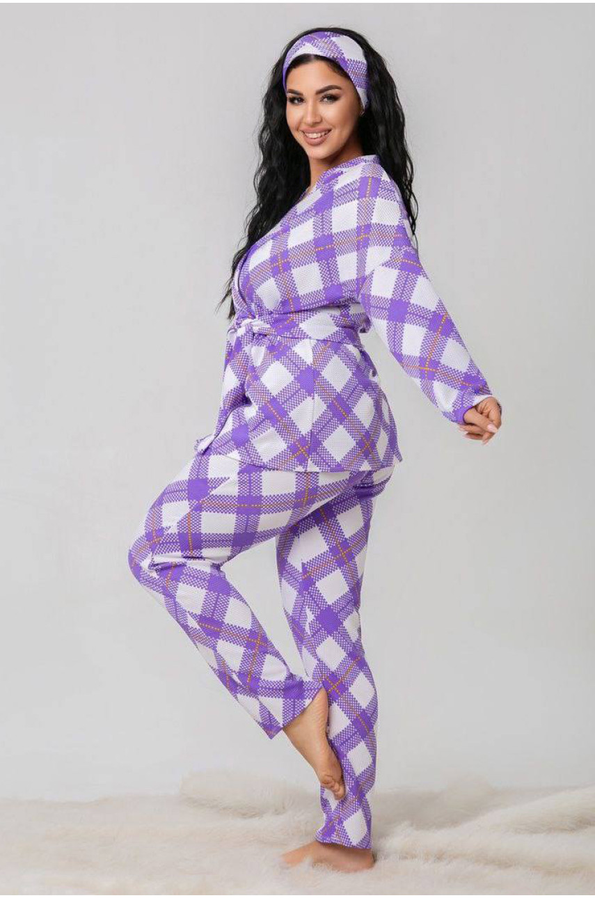 Жіночий домашній костюм фіолетового  кольору 7402 168812