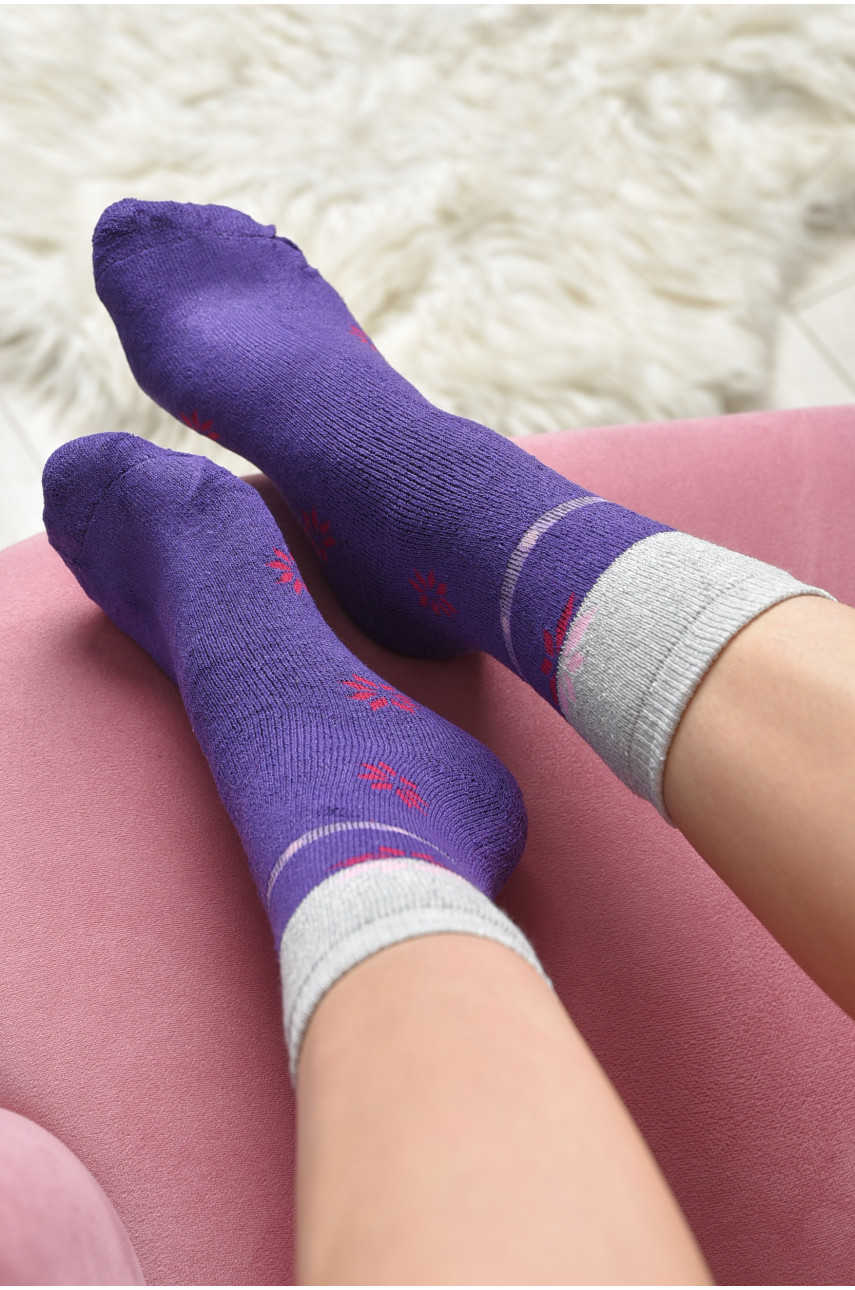 Шкарпетки махрові жіночі фіолетового кольору розмір 37-42 712 168999