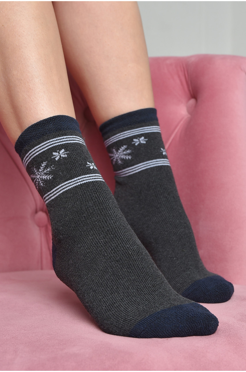 Шкарпетки махрові жіночі темно-сірого кольору розмір 23-25(36-39) 169067