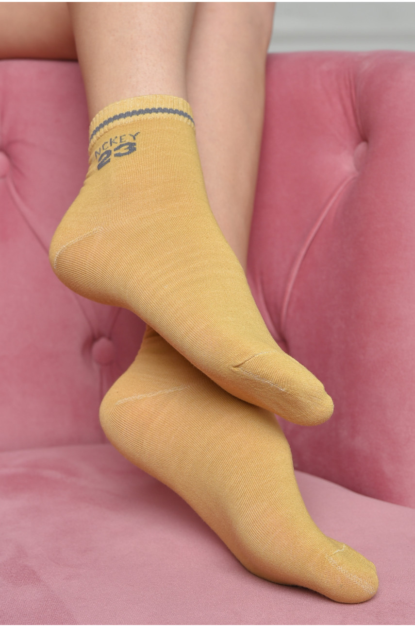 Носки женские стрейч горчичного цвета размер 36-41 169163