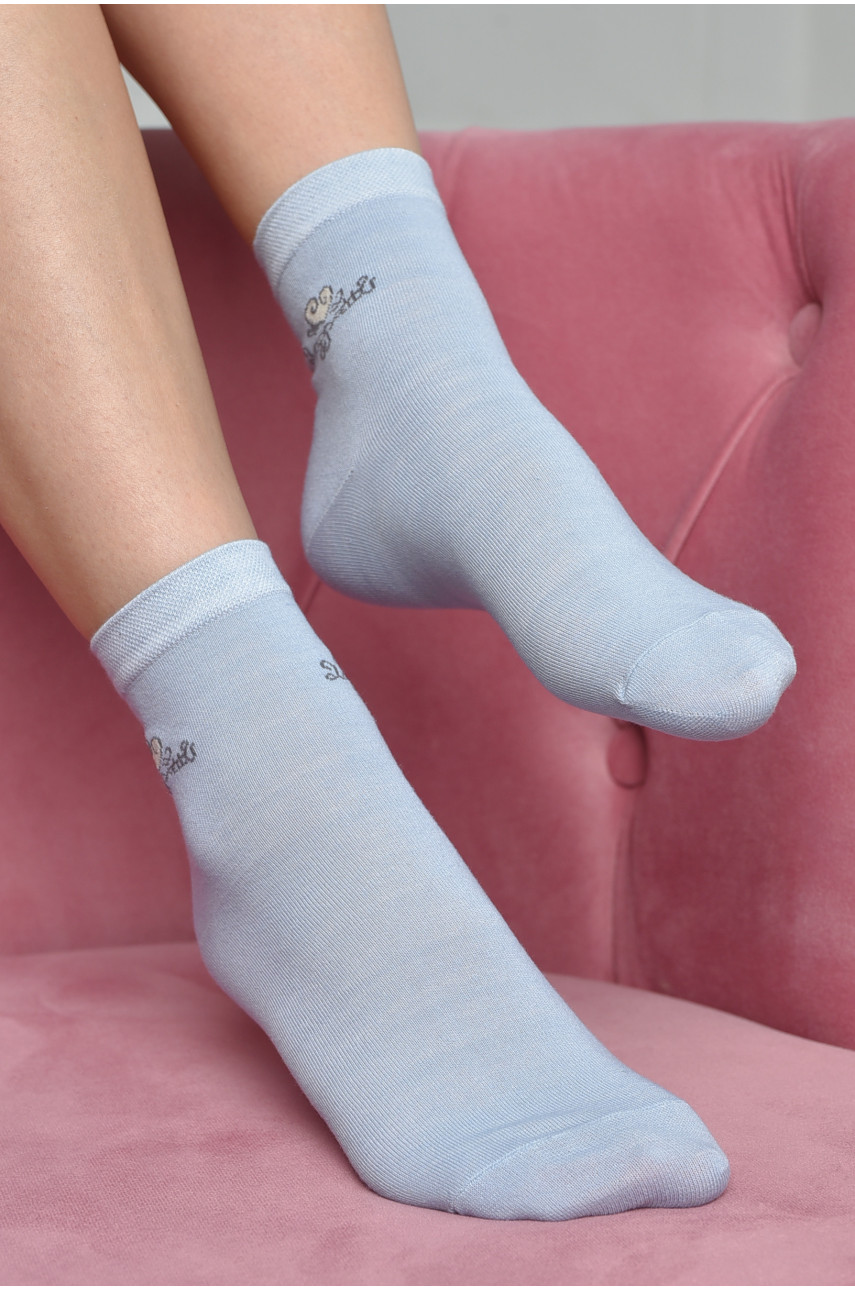 Шкарпетки жіночі стрейч блакитного кольору розмір 36-41 169178