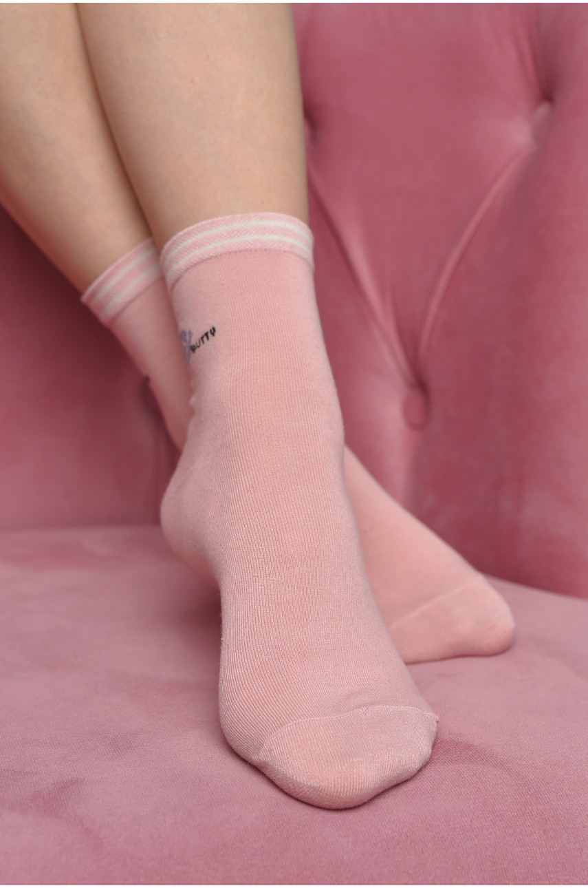 Шкарпетки жіночі стрейч рожевого кольору розмір 36-41 169190