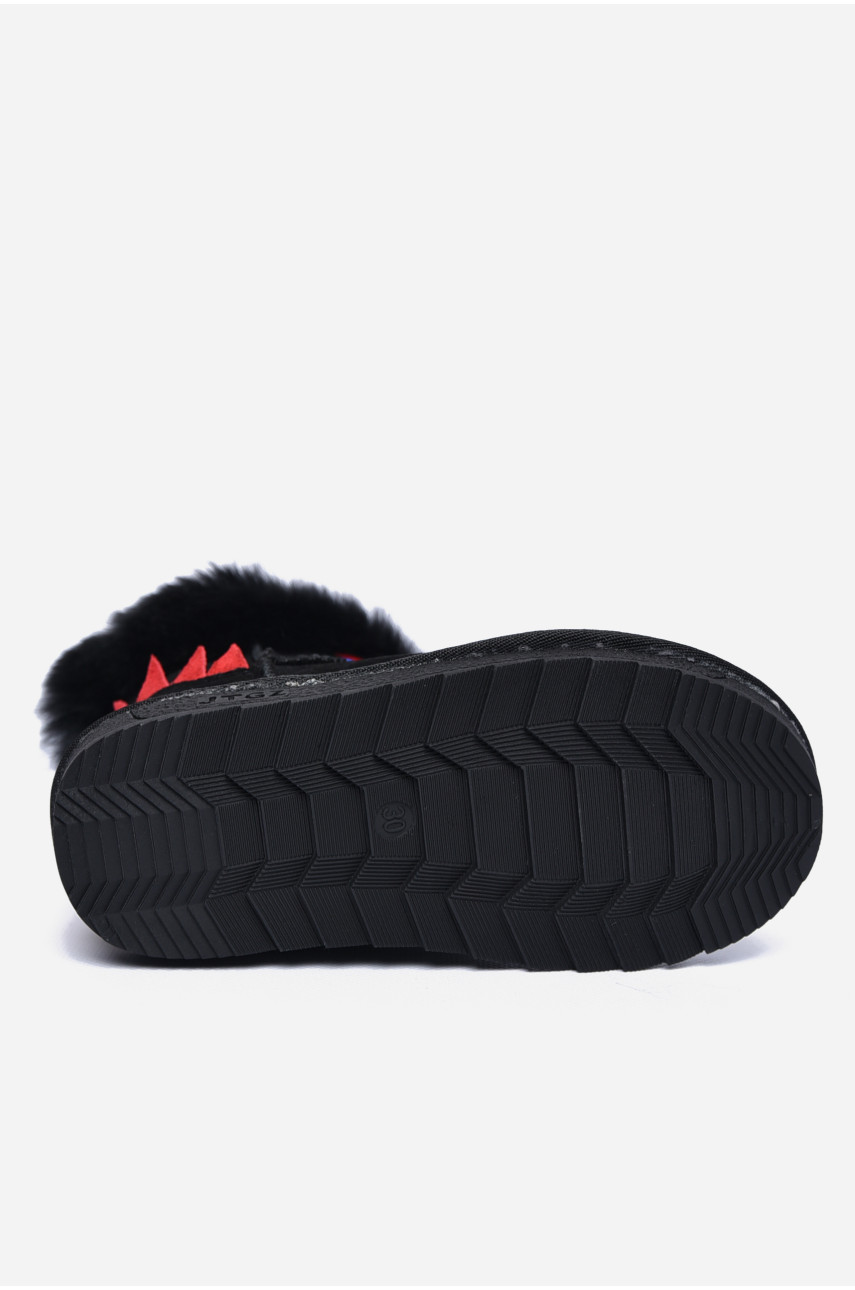 Угги детские искуственная замша черного цвета без застежки В20961 169281