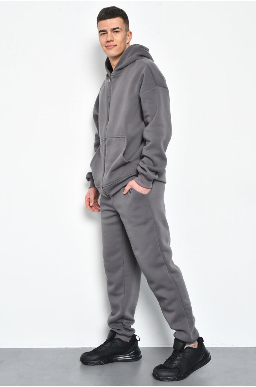 Спортивный костюм мужской на флисе серого цвета 368 169289