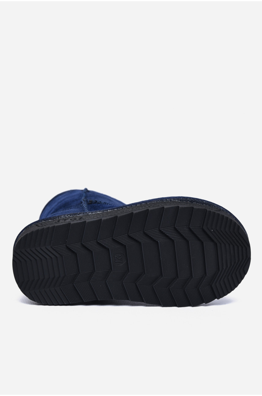 Уггі дитячі штучна замша темно-синього кольору без застібки В20956-1 169291