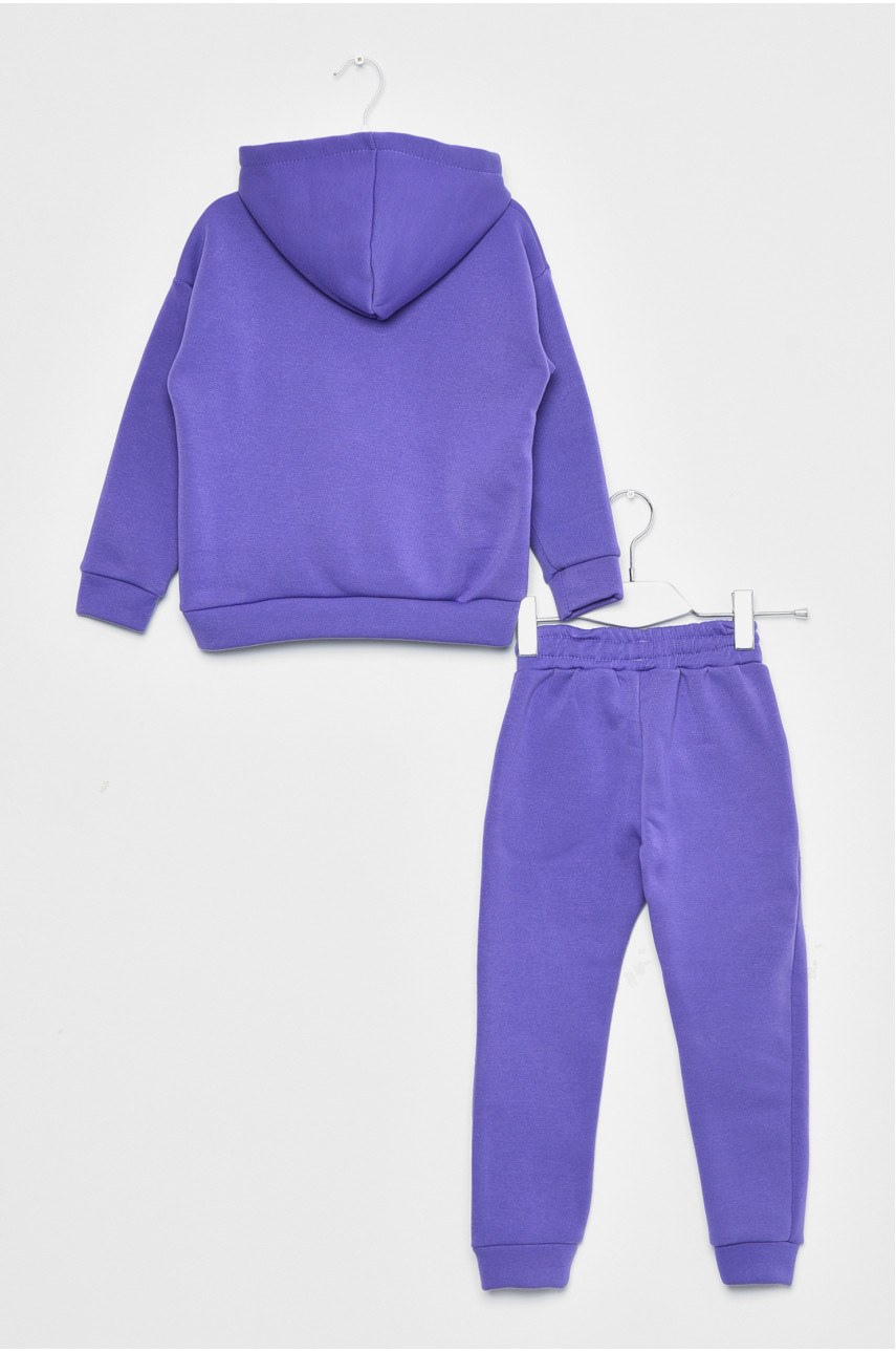 Спортивний костюм дитячий для дівчинки на флісі фіолетового кольору 169346