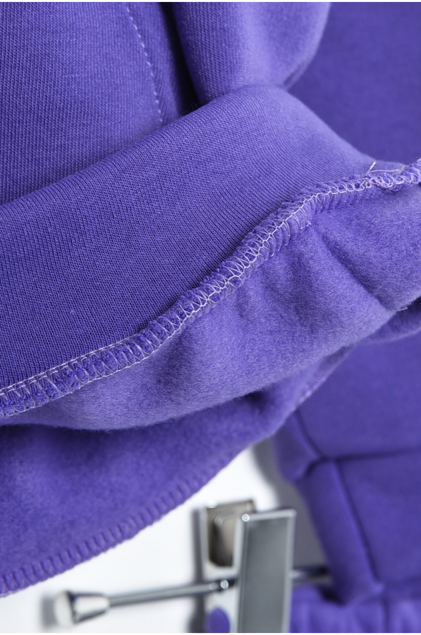 Спортивный костюм детский для девочки на флисе фиолетового цвета 169346