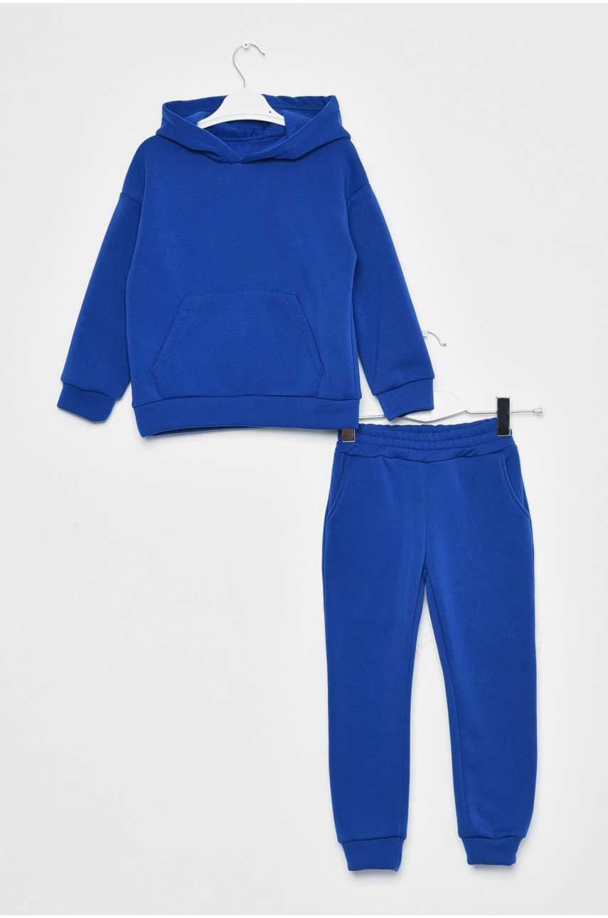 Спортивный костюм детский на флисе синего цвета 169351