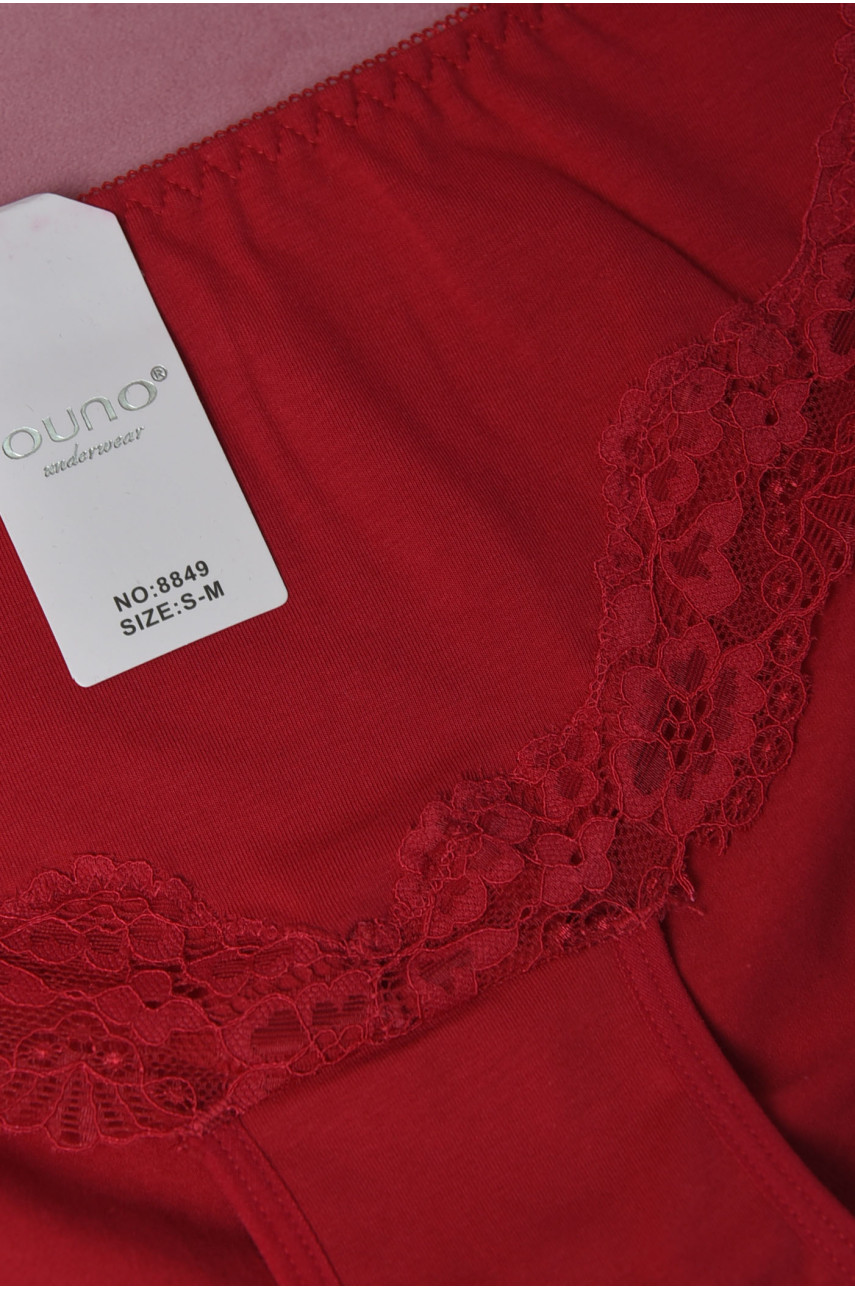 Трусы женские однотонные бордового цвета 8849 169399