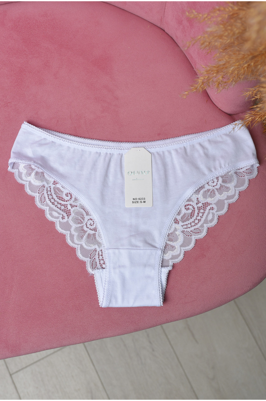 Труси жіночі однотонні білого кольору 6233 169406 Труси жіночі однотонні білого кольору 6233 169406