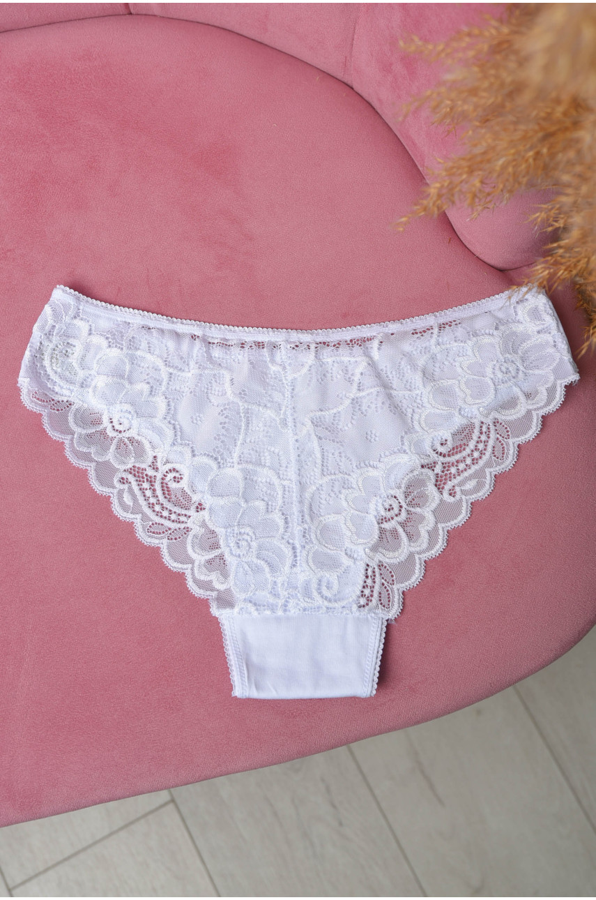 Труси жіночі однотонні білого кольору 6233 169406 Труси жіночі однотонні білого кольору 6233 169406