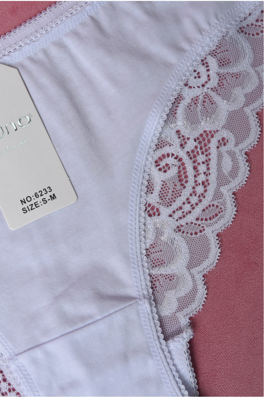 Труси жіночі однотонні білого кольору 6233 169406 Труси жіночі однотонні білого кольору 6233 169406