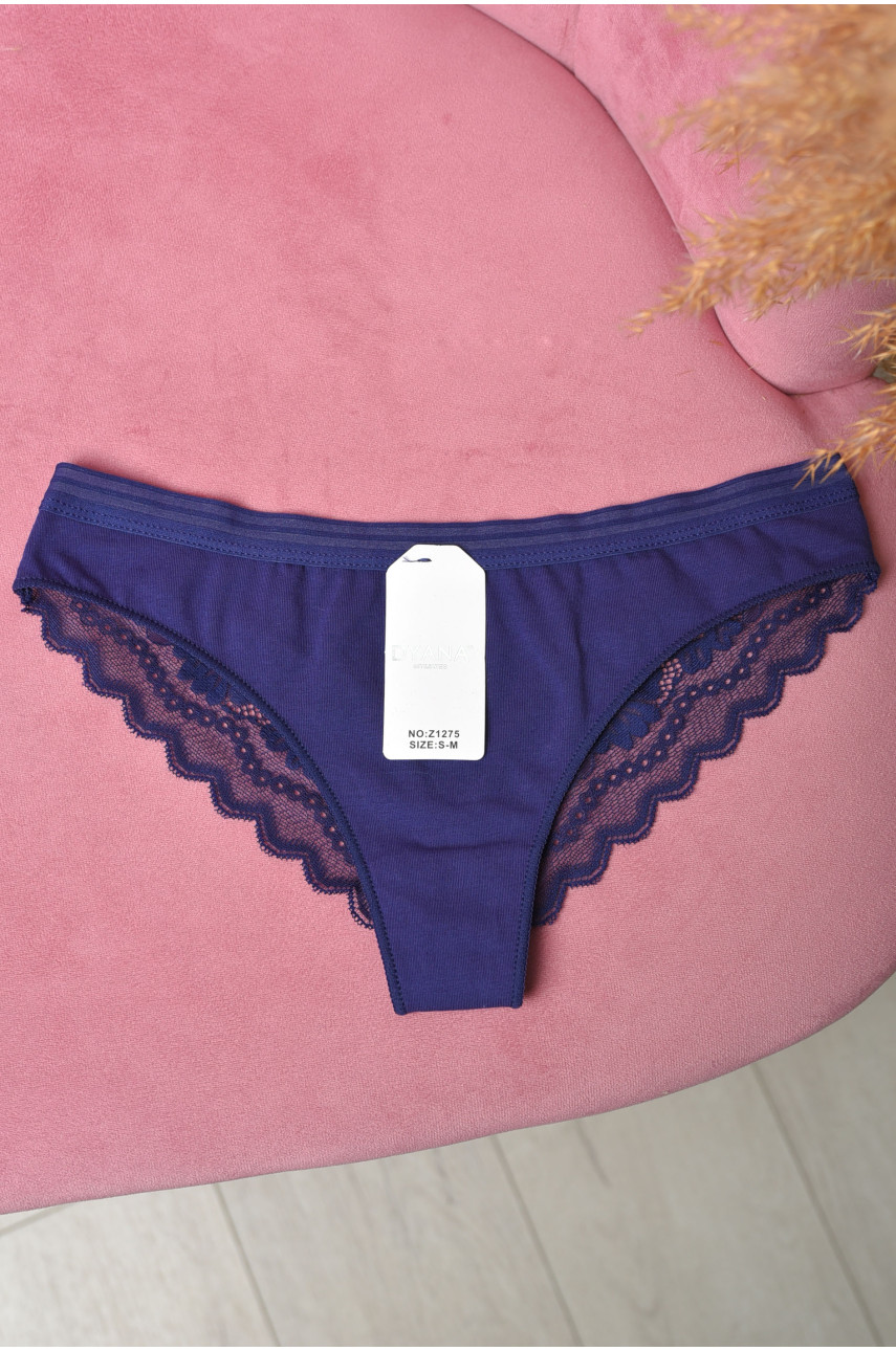 Трусы женские однотонные синего цвета 1275 169409